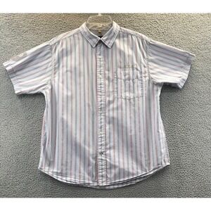 Nautica Jeans Co Mens Shirt Size L Short Sleeve Casual Button Up Striped